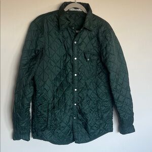 Criquet Men's Dark Green Quilted Jacket Shacket
